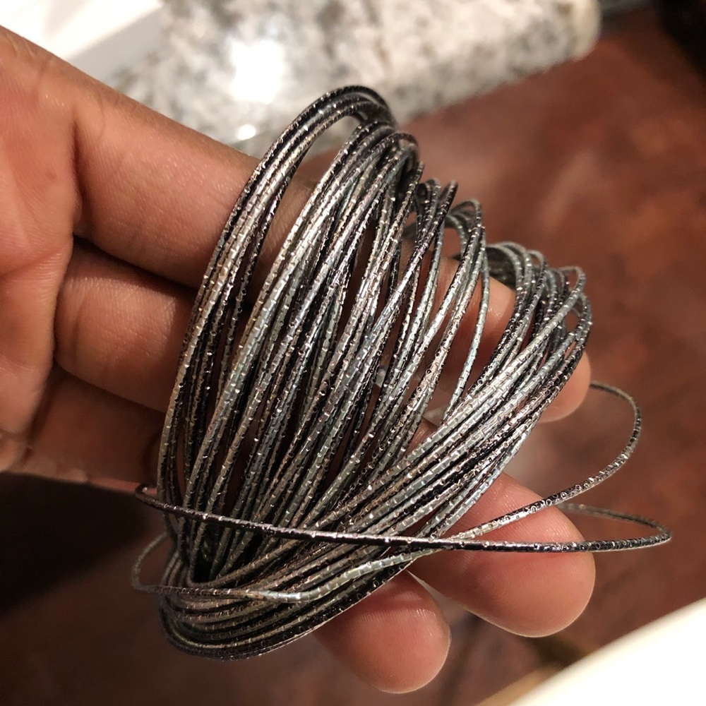 Interlocked Multi Colored Multi Slim Bangles - image 6